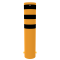 Bollard | steel tube  323 x 5,0 mm | yellow / black | hot-dip galvanized and yellow coatedwith three black reflecting stripes | total length: 1500 mm | with welded steel cap